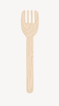 Disposable fork, eco-friendly product illustration vector
