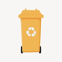 Yellow recycle bin, environment illustration