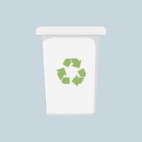 White recycle bin, environment illustration