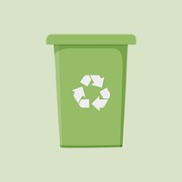 Green recycle bin, environment illustration vector