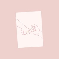 Promise card, aesthetic hand illustration vector