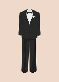 Wedding tuxedo, formal wear illustration