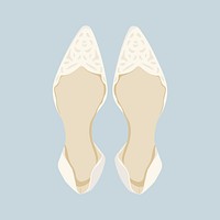 White bridal shoes illustration vector