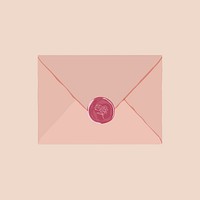 Pink sealed envelope collage element  vector