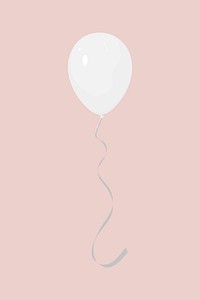 White balloon, Valentine's celebration illustration psd