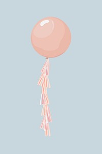 Pink balloon, Valentine's celebration illustration