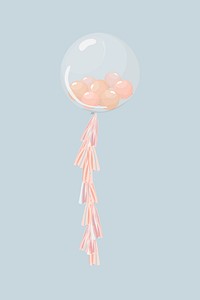 Pink bubble balloon, Valentine's celebration illustration