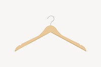 Wooden hanger collage element vector