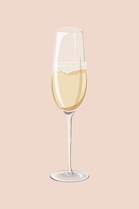 Champagne glass, alcohol beverage illustration