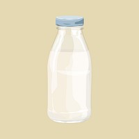 Milk bottle, dairy drink illustration  vector