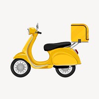 Yellow scooter, delivery service illustration  vector