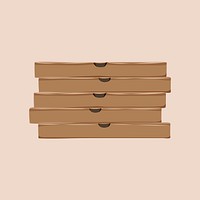 Pizza delivery box, food packaging illustration 