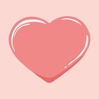 Pink glossy heart collage element vector