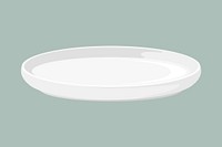 White plate kitchenware illustration vector