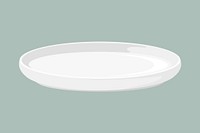 White plate kitchenware illustration