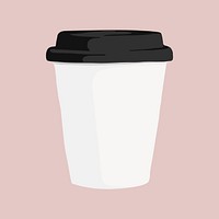 White takeaway cup, food packaging illustration vector