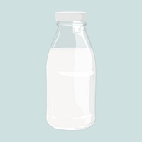Milk bottle, dairy drink illustration vector