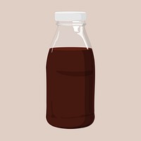 Chocolate milk bottle, dairy drink illustration vector