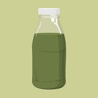 Milk green tea bottle, dairy drink illustration