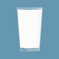 Glass of milk, dairy drink illustration vector