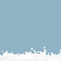 Milk splash border background, blue design vector