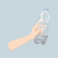 Hand holding plastic bottle collage element  vector