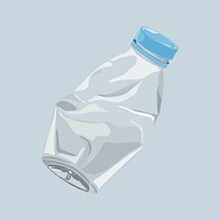 Crumpled plastic bottle collage element  vector