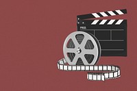 Cinema film reel, entertainment illustration