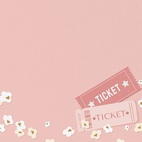 Movie tickets border background, pink design