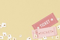 Movie tickets border background, yellow design