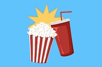 Popcorn movie snack, food illustration