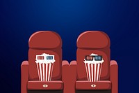 Movie theater, entertainment illustration 