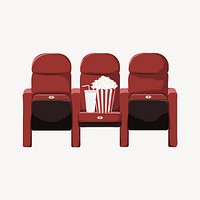 Movie theater, entertainment illustration 