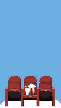 Movie theater border mobile wallpaper, blue design