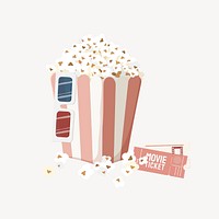 Movie night, aesthetic entertainment illustration