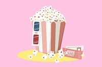 Movie night, aesthetic entertainment illustration