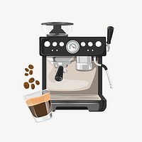 Coffee maker aesthetic illustration