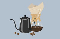 Drip coffee, morning drink illustration