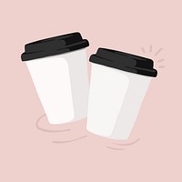 Takeaway cup, beverage packaging illustration 