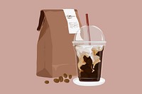 Takeaway breakfast, food illustration 