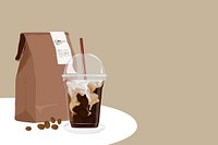 Takeaway breakfast background, food illustration