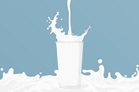 Milk splash, dairy beverage illustration