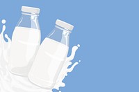 Milk bottles background, blue design