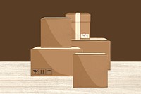 Delivery boxes, product packaging illustration