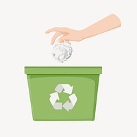 Paper recycle trash can, environment illustration