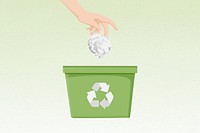 Paper recycle trash can, environment illustration
