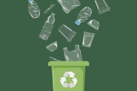 Plastic recycle bin, environment illustration
