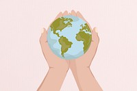 Save the earth, environmentalist hand illustration