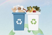 Recycling bins, environment illustration