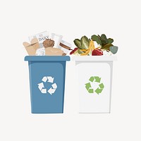 Recycling bins, environment illustration